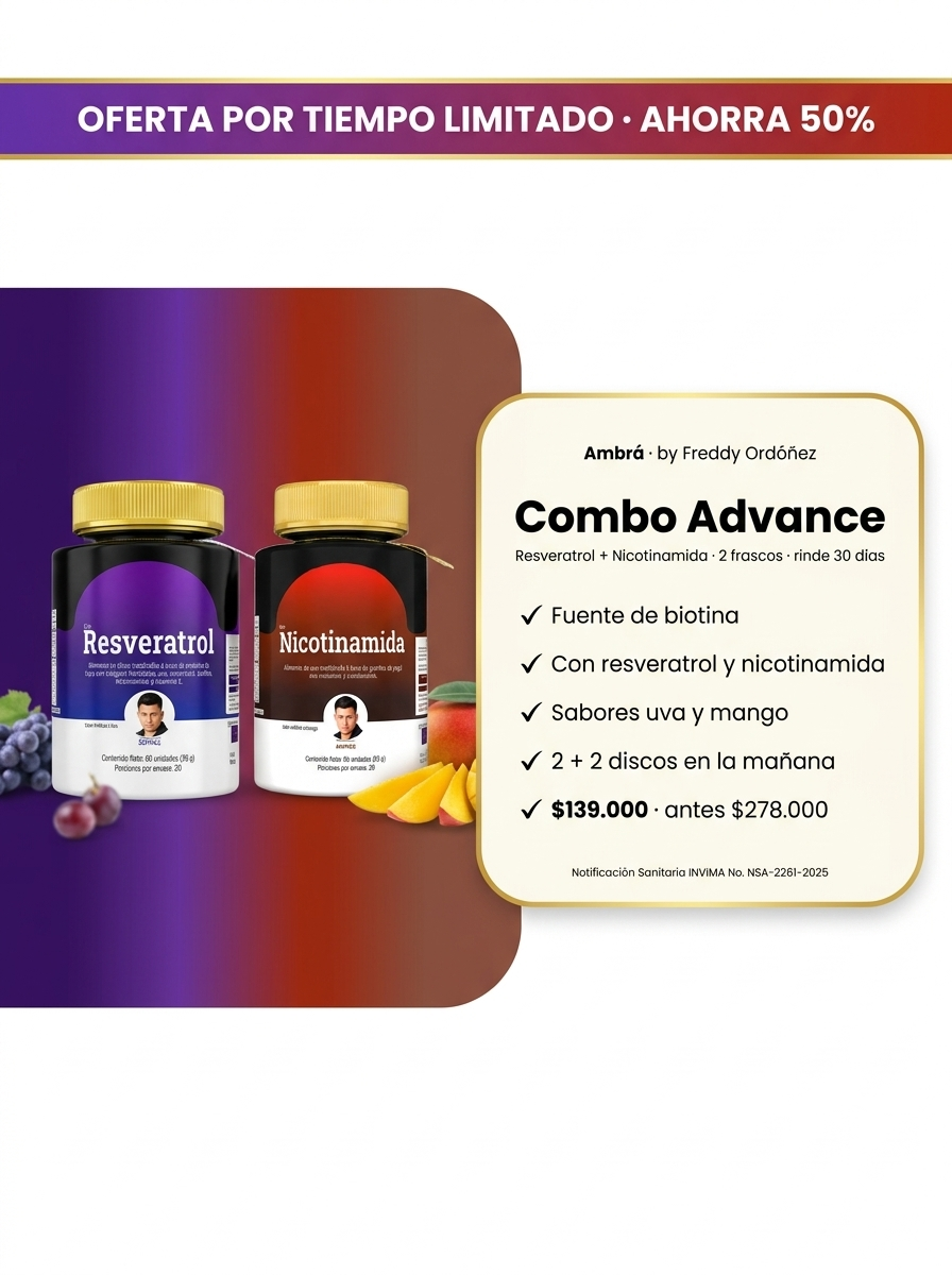 Combo Advance · Resveratrol + Nicotinamida NAD+